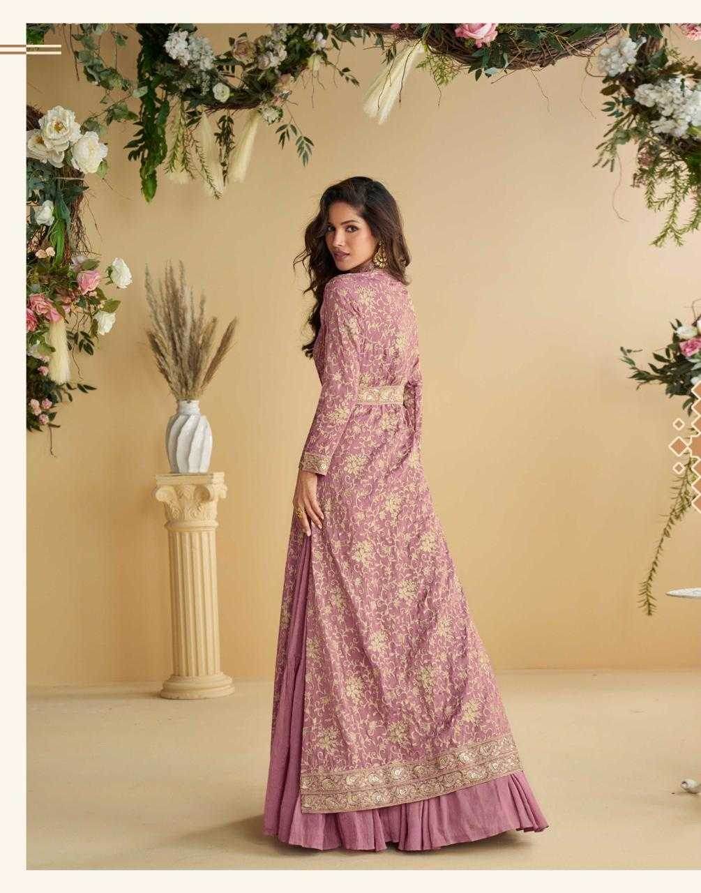 Chinon Silk Western Wears Embroidered Suits Gown Dresses - MYLUXURY LANE ENTERPRISE